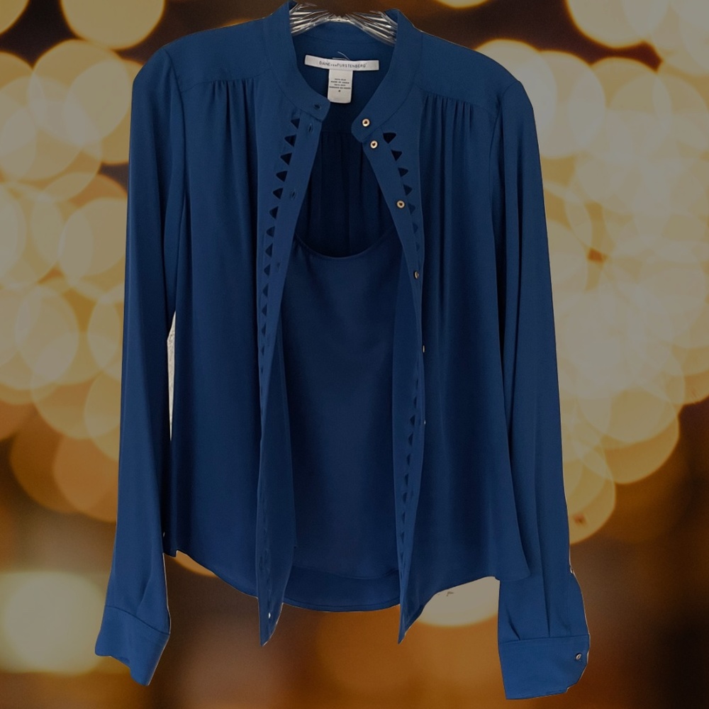 Diane Von Furstenberg Silk Blouse with Cami | Size 4
